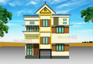 1000 Sq.ft 3 Bedroom Double Floor House Plan and Elevation