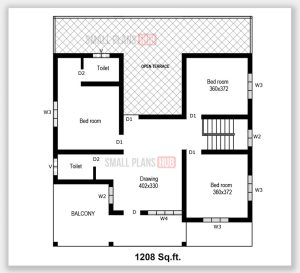 2800 sqft. five bedroom house plan | first floor
