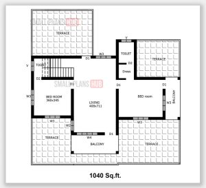 2990 Sq.ft. 5 Bedroom Double Floor -First Floor Plan